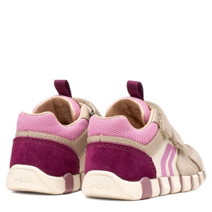 Pantofi sport fete Geox Iupidoo Girl Beige/Dk Pink - B3558C/05422/C5378 - perechea spate