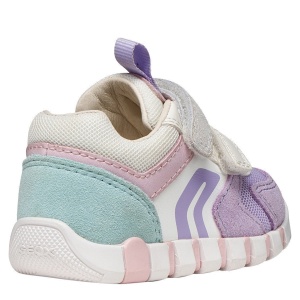 Pantofi sport fete Geox Iupidoo Girl Lavender White — vedere din față