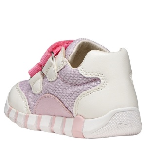 Pantofi sport fete Geox Iupidoo Girl White Lilac — vedere din spate