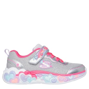 Pantofi sport fete Skechers Eternal Heart Lights Ton Of Love Silver