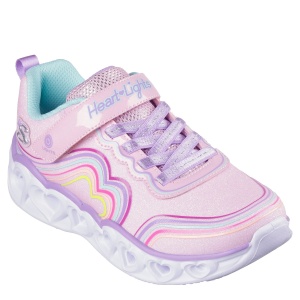 Pantofi sport fete Skechers Heart Lights Retro Hearts Pink - Img 2