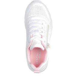 Pantofi sport fete Skechers Uno Lite Easy Zip White — vedere de sus