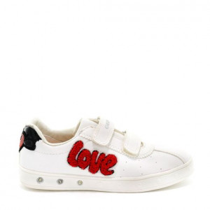 Pantofi Sport fete Skylin GC White Red - Img 6
