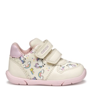 Geox Pantofi sport fete Zapito Girl Ivory Pink B556DA-0AW54-C0175