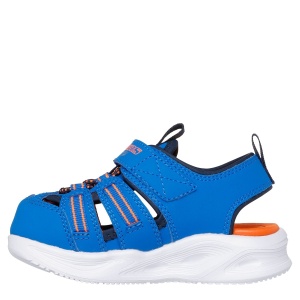 Sandale băieți cu luminițe Skechers Sola Glow Sandal Blue - Img 3