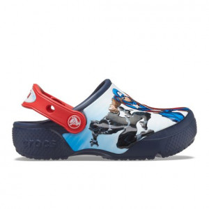 Sandale plaja baieti Crocs Avengers Patch Clog T Navy