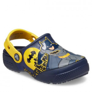 Sandale plaja Baieti Crocs Batman Patch Clog K Navy Bleu Marine incaltaminte copii bigstep