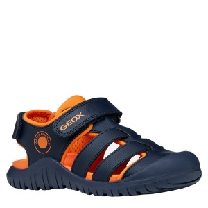 Sandale plajă băieți Geox Fusbetto Pro Bo Navy Orange — vedere în perspectivă