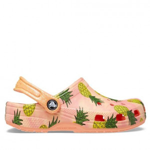 Sandale plaja fete Classic Crocs Pool Party Clog K Papaya - Img 1