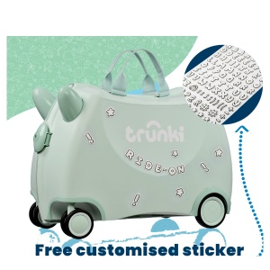Valiza copii Trunki Glide Solid Green - TRU-SUI-WW-SG-CW - unghi 2