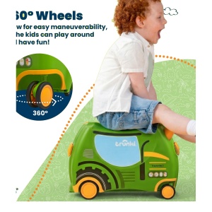 Valiza copii Trunki Glide Tilly Green - TRU-SUI-WW-TG-CW - unghi 4