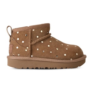 Cizme imblanite fete UGG Classic Ultra Mini Shiny Dots Chestnut