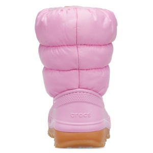 Cizme de zapada impermeabile imblanite fete Crocs Neo Puff Boot Pink Tweed incaltaminte copii bigstep