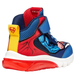 Ghete băieți cu luminițe Geox J Ciberdron Boy Blue Red — vedere din față