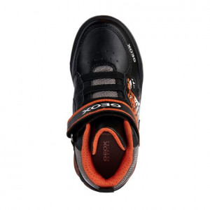 Geox Ghete Baieti J Inek B.C Black Orange incaltaminte copii bigstep