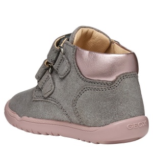 Ghete fete Geox Macchia Girl Grey Rose — vedere din spate