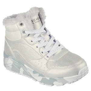 Ghete fete Skechers Uno Lite Camo Silver Gray - Img 2