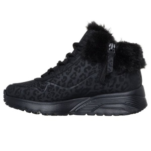 Skechers Ghete fete Uno Lite Cozy Leopard Black L 310362L-BBK incaltaminte copii bigstep