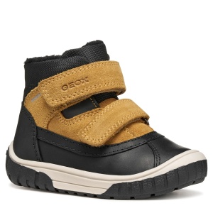 Ghete îmblănite impermeabile băieți Geox Omar WPF Black Dk Yellow - B462DC/04322/C9241 - față