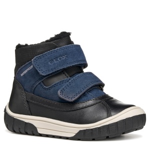 Ghete îmblănite impermeabile băieți Geox Omar WPF Black Navy - B462DC/04322/C4429 - față