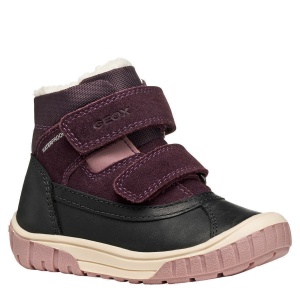 Ghete îmblănite impermeabile fete Geox Omar WPF Black Dk Purple — vedere în perspectivă