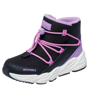 Ghete impermeabile fete Skechers Turbo Tread Black Multi — vedere laterală detaliată