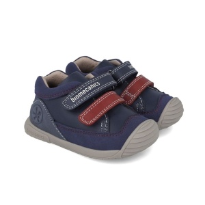 Biomecanics Pantofi baieti 251124A, potriviti pentru primii pasi, sustinere glezna, talpa anti alunecare, inchidere dubla cu scai