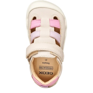 Pantofi decupați fete Geox Steppieup Ivory Pink — vedere de sus