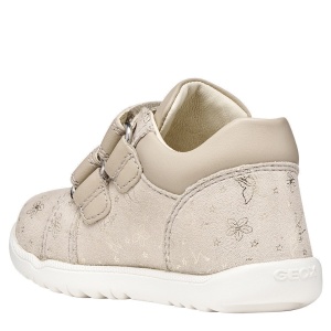 Pantofi fete Geox Macchia Girl Beige — vedere din spate