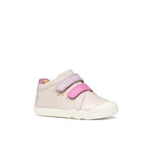 Geox Pantofi fete Steppieup Girl Ivory Dk Pink B4663A-000CL-C1698 incaltaminte primii pasi bigstep