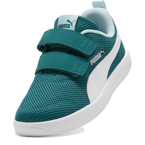 Pantofi sport băieți Courtflex V3 Mesh PS Emerald Ice-Puma White — vedere în perspectivă