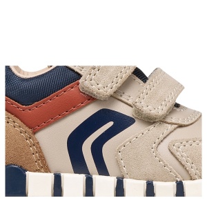 Pantofi sport băieți Geox Iupidoo Boy Lt Taupe/Orange - B3555D/05422/C6181 - detaliu