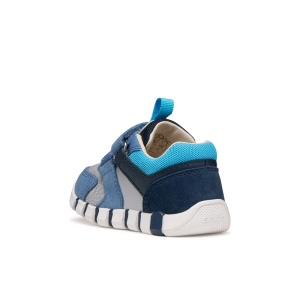 Geox Pantofi sport baieti Iupidoo Boy Dk Sky Lt Grey încălțăminte primii pasi bigstep