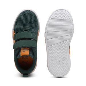 Pantofi sport baieti Courtflex V3 Mesh PS Green Terrain Orange inchidere dubla cu scai, talpă EVA flexibilă