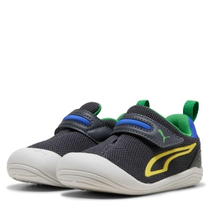 Pantofi sport băieți Puma Kitten Mesh V Inf Strong Gray-Lemon