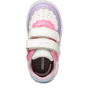 Pantofi sport fete Geox Eclyper Girl Optic White Lt Lilac — vedere de sus