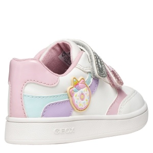 Pantofi sport fete Geox Eclyper Optic White Lt Lilac — vedere din față