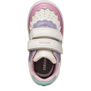 Pantofi sport fete Geox Eclyper White Pink — vedere de sus