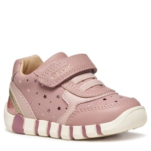 Pantofi sport fete Geox Iupidoo Girl Antique Rose/Platinu - B5658B/0DHBC/C8A2U - față