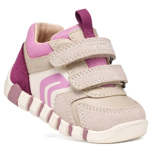 Pantofi sport fete Geox Iupidoo Girl Beige/Dk Pink - B3558C/05422/C5378 - unghi