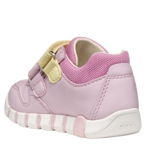 Pantofi sport fete Geox Iupidoo Girl Pink Lt Yellow — vedere din spate