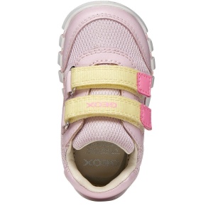 Pantofi sport fete Geox Iupidoo Pink Lt Yellow — vedere de sus