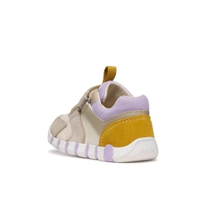 Geox Pantofi sport fete Iupidoo Girl Beige Lilac încălțăminte primii pasi bigstep