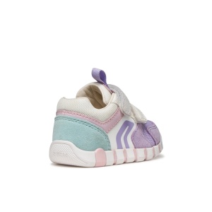 Geox Pantofi sport fete Iupidoo Girl Lavender White încălțăminte primii pasi bigstep