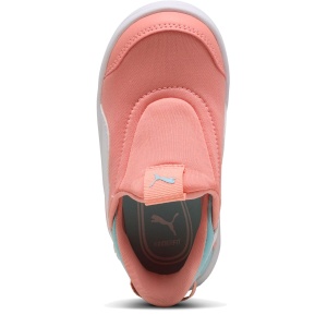 Pantofi sport fete Puma Courtflex v3 Sliptech Inf Pink — vedere de sus și talpa