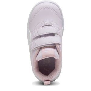 Pantofi sport fete Puma Courtflex V3 V Inf Lilac Frost White — vedere de sus și talpa