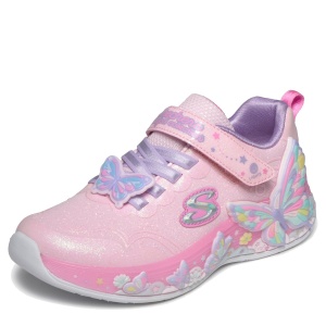 Pantofi sport fete Skechers S-Lights Butterfly Bliss Pink — vedere laterală detaliată