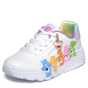 Pantofi sport fete Skechers Uno Lite Alb — vedere laterală detaliată