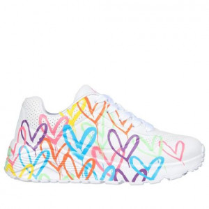 Pantofi Sport fete Uno Lite Spread The Love White