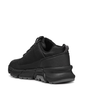 Pantofi sport impermeabili Geox J Flexyper Plus Boy Black Dk Grey culoarea pantofilor negru cu accente gri, talpă neagra, flexibilă, inchidere cu snur elastic reglabil